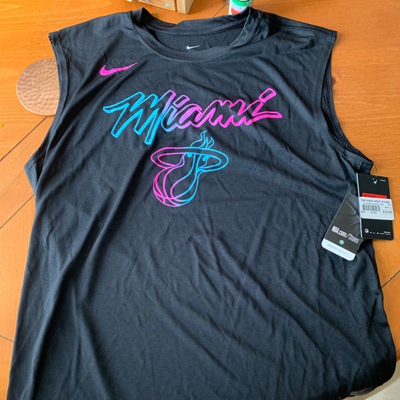 Miami heat vice dri fit Nike muscle tee